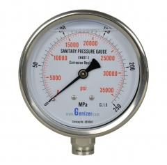 Sanitary High Pressure Gauge 60,000 psi